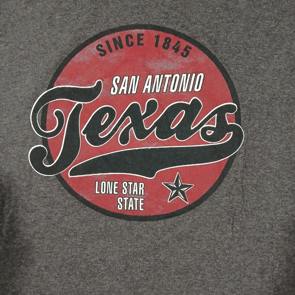 MV Sport San Antonio Texas T-Shirt Mens Large Grey Lone Star State Tee - Picture 2 of 7